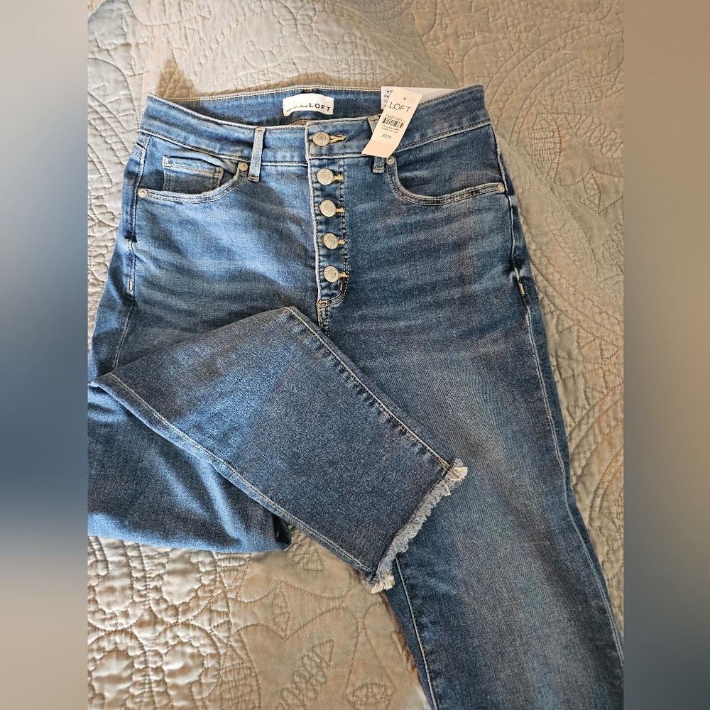 LOFT Blue Ankle Cropped Jeans